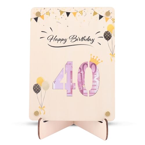 Catelves Geldgeschenke 40 Geburtstag Männer Frauen, Geldgeschenke Geburtstag 40,40 Geburtstag Geschenk,Holzschild Gästebuch,Geburtstagskarte 40 Geburtstag Deko,Geschenke Schild 40 Jahre Hochzeitstag von Catelves