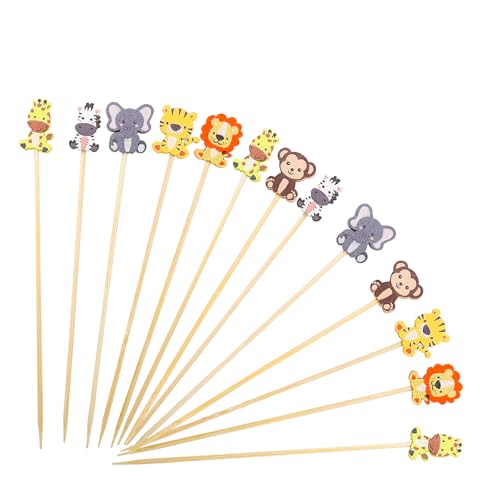 Catelves Tiere Cocktailspieße,100 Stück Tiere Spieße Fingerfood Kinder,Tiger Holzspieße Löwe Cocktail Deko 13cm,Tiere Zahnstocher Holz 6 Stile,Käsespieße Obstspieße für Geburtstag Sommer Party Deko Catelves Tiere Cocktailspieße,100 Stück Tiere Spieße Fingerfood Kinder,Tiger Holzspieße Löwe Cocktail Deko 13cm,Tiere Zahnstocher Holz 6 Stile,Käsespieße Obstspieße für Geburtstag Sommer Party Deko von Catelves