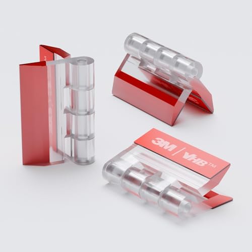 10x Acryl-Scharnier - Kein Klebstoff erforderlich, Selbstklebend. Selbstklebendes Scharnier. Transparenter klarer Acryl-Kunststoff 30mm von Caterpillar Red