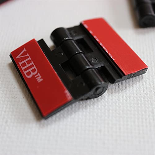 10x Schwarz Acryl-Scharnier - Kein Klebstoff erforderlich. Acryl-Kunststoff 24mm Selbstklebendes Scharnier. von Caterpillar Red