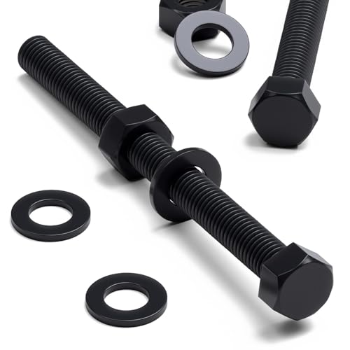 10x Sechskantschrauben Schwarze Plastikmuttern, M10 x 70mm, und -bolzen aus Nylon, Unterlegscheiben, Schwarze Nylon von Caterpillar Red