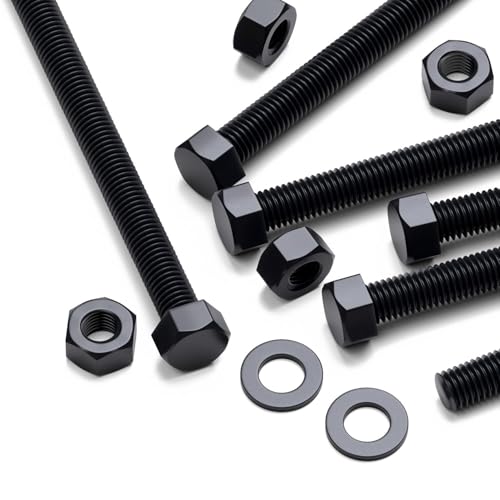 10x Sechskantschrauben Schwarze Plastikmuttern, M8 x 100mm, und -bolzen aus Nylon, Unterlegscheiben, Schwarze Nylon 10x Sechskantschrauben Schwarze Plastikmuttern, M8 x 100mm, und -bolzen aus Nylon, Unterlegscheiben, Schwarze Nylon von Caterpillar Red