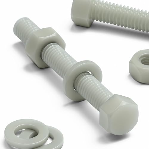 20 x Glasfaserverstärkte Super Nylon, Sechskantschrauben, M6 x 70mm, Maschinenschrauben, Kunststoffmuttern und -schrauben, Unterlegscheiben 20 x Glasfaserverstärkte Super Nylon, Sechskantschrauben, M6 x 70mm, Maschinenschrauben, Kunststoffmuttern und -schrauben, Unterlegscheiben von Caterpillar Red
