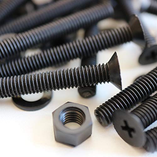 20 x Kreuzkopf-Senkschraube Schwarze Plastikmuttern und -bolzen aus Polypropylen (PP), Acryl, M5 x 40mm, Unterlegscheiben, beständig gegen Wasser, Korrosion und Chemikalien, elektrischer Isolator von Caterpillar Red