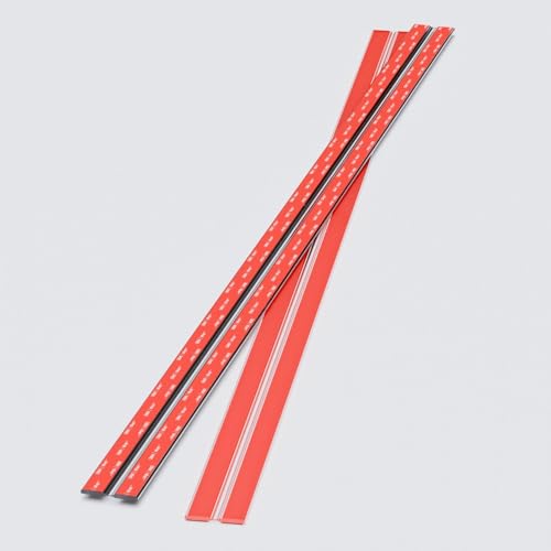 2x 950mm Flex-Scharniere mit niedrigem Profil - Kein Klebstoff erforderlich, Selbstklebend. Selbstklebendes Scharnier. Transparente, durchgehende Klavierscharniere aus Acrylkunststoff. von Caterpillar Red