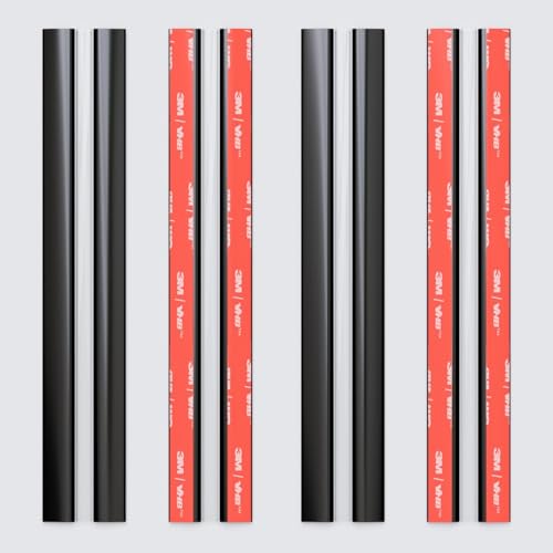 4x 200mm Schwarz Flex-Scharniere mit niedrigem Profil - Kein Klebstoff erforderlich, Selbstklebend. Selbstklebendes Scharnier. Durchgehende Klavierscharniere aus Acrylkunststoff. von Caterpillar Red