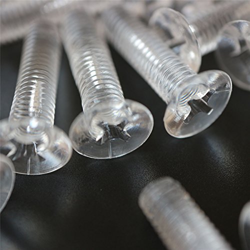 50 Kreuzkopf-Senkschrauben mit Muttern, transparenter Acryl-Kunststoff, M5 x 20 mm von Caterpillar Red