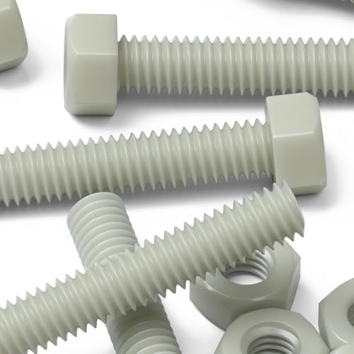 50 x Glasfaserverstärkte Super Nylon, Sechskantschrauben, M6 x 40mm, Maschinenschrauben, Kunststoffmuttern und -schrauben, Unterlegscheiben 50 x Glasfaserverstärkte Super Nylon, Sechskantschrauben, M6 x 40mm, Maschinenschrauben, Kunststoffmuttern und -schrauben, Unterlegscheiben von Caterpillar Red