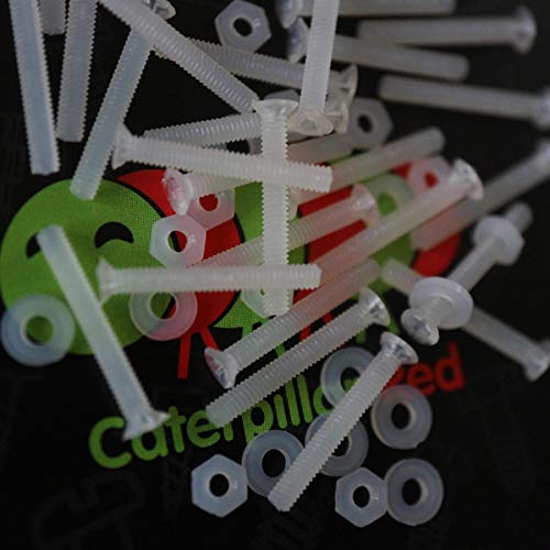 50 x Nylon Senkschrauben, Maschinenschrauben, M2 x 16mm, Kunststoffschrauben, Muttern & Unterlegscheiben von Caterpillar Red