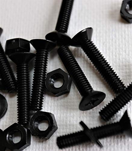 50 x Schwarze Nylon Senkschrauben, Maschinenschrauben, M4 x 20mm, Kunststoffschrauben, Muttern & Unterlegscheiben 50 x Schwarze Nylon Senkschrauben, Maschinenschrauben, M4 x 20mm, Kunststoffschrauben, Muttern & Unterlegscheiben von Caterpillar Red