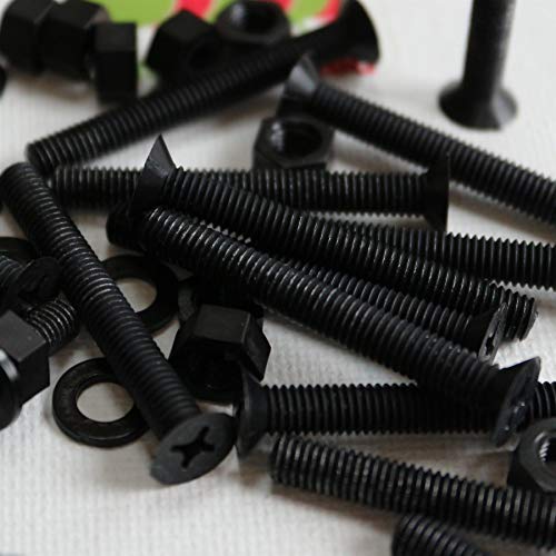 50 x Schwarze Nylon Senkschrauben, Maschinenschrauben, M5 x 40mm, Kunststoffschrauben, Muttern & Unterlegscheiben von Caterpillar Red