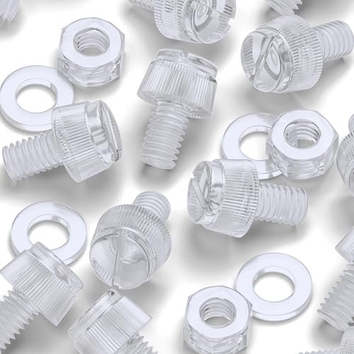 Rändelschrauben aus transparentem Kunststoff, Acryl, gerändelt, M6 x 10 mm, 50 Stück von Caterpillar Red