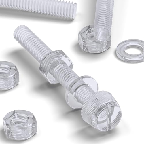 Rändelschrauben aus transparentem Kunststoff, Acryl, gerändelt, M6 x 50 mm, 50 Stück Rändelschrauben aus transparentem Kunststoff, Acryl, gerändelt, M6 x 50 mm, 50 Stück von Caterpillar Red