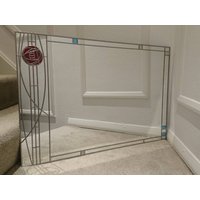 Rennie Mackintosh Style Großer Uk Handgemachter Glasspiegel Rose 5 91 X 61 cm Rennie Mackintosh Style Großer Uk Handgemachter Glasspiegel Rose 5 91 X 61 cm von Catfishglass