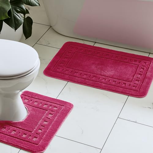Catherine Lansfield Armoni Badematte und WC-Garnitur, Hot Pink von Catherine Lansfield