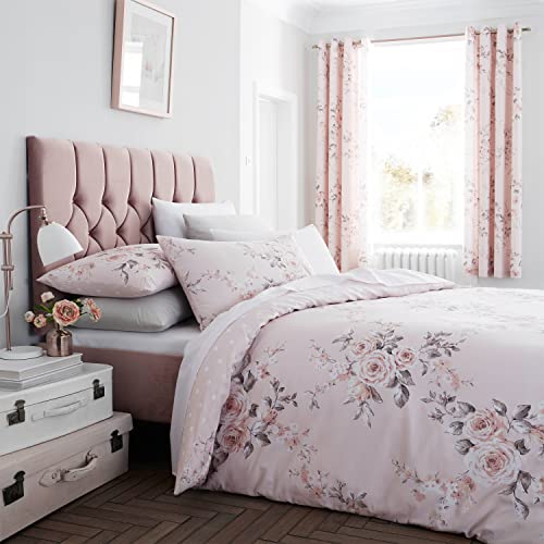Catherine Lansfield Bedding Canterbury Floral King Duvet Cover Set with Pillowcases Blush Pink von Catherine Lansfield