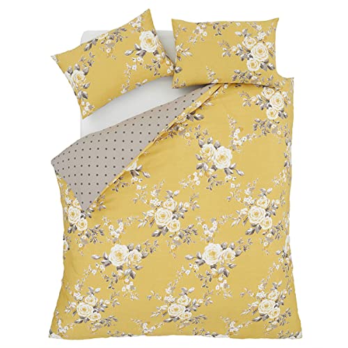 Catherine Lansfield Bedding Canterbury Floral Single Duvet Cover Set with Pillowcases Ochre von Catherine Lansfield