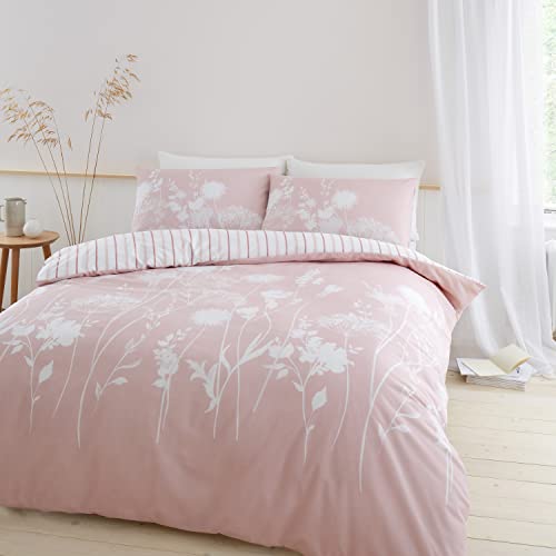 Catherine Lansfield Bedding Meadowsweet Floral Single Duvet Cover Set with Pillowcases Blush Pink von Catherine Lansfield