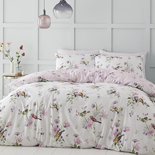 Catherine Lansfield Bedding Singbird Bettwäsche-Set mit Kissenbezug, Einzelbett, Rosa von Catherine Lansfield