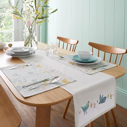 Catherine Lansfield Dining Cottage Friends Tischläufer, 32 x 220 cm, Natur von Catherine Lansfield