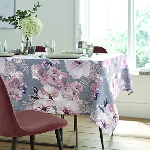 Catherine Lansfield Dining Dramatic Floral Tischdecke Baumwolle 137x229 cm grau von Catherine Lansfield
