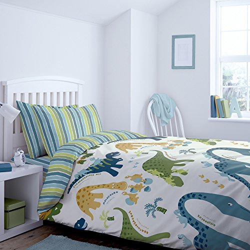 Catherine Lansfield Dino Bettwäsche für Betten mit 90 cm Breite, 100% Baumwolle, 155 x 280 + 50 x 110, 2 Stück Catherine Lansfield Dino Bettwäsche für Betten mit 90 cm Breite, 100% Baumwolle, 155 x 280 + 50 x 110, 2 Stück von Catherine Lansfield