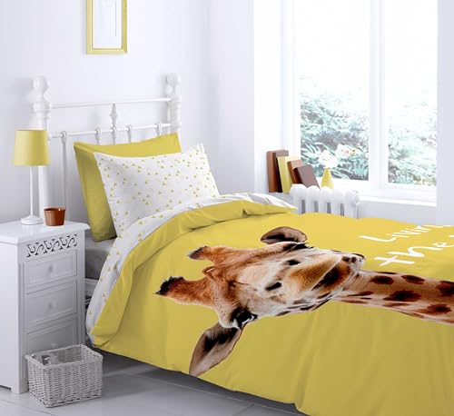 Catherine Lansfield Giraffe Bettbezug + Kissenbezug, 90 cm Bett (160 x 220 + 50 x 110) von Catherine Lansfield