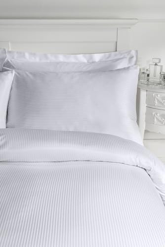 Catherine Lansfield Hochwertiges, gestreiftes Satin-Bettlaken., grau, Oxford Pillowcases von Catherine Lansfield