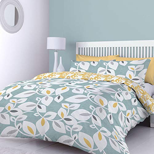 Catherine Lansfield Inga Leaf Wende-Bettwäsche-Set, Polyester Baumwolle, blaugrün, Einzelbett Catherine Lansfield Inga Leaf Wende-Bettwäsche-Set, Polyester Baumwolle, blaugrün, Einzelbett von Catherine Lansfield
