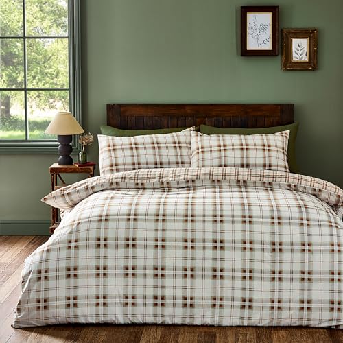 Catherine Lansfield Kelso Wende-Bettwäsche-Set mit Kissenbezügen, kariert, für King-Size-Bett, Burnt Orange Catherine Lansfield Kelso Wende-Bettwäsche-Set mit Kissenbezügen, kariert, für King-Size-Bett, Burnt Orange von Catherine Lansfield