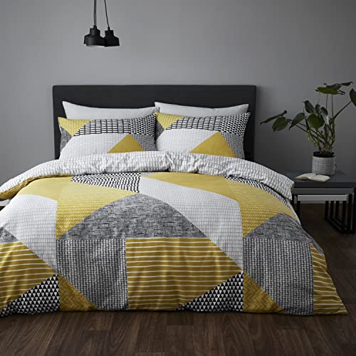 Larsson Geo Ochre Bettbezug-Set 135x200+80x80 (Paar) von Catherine Lansfield
