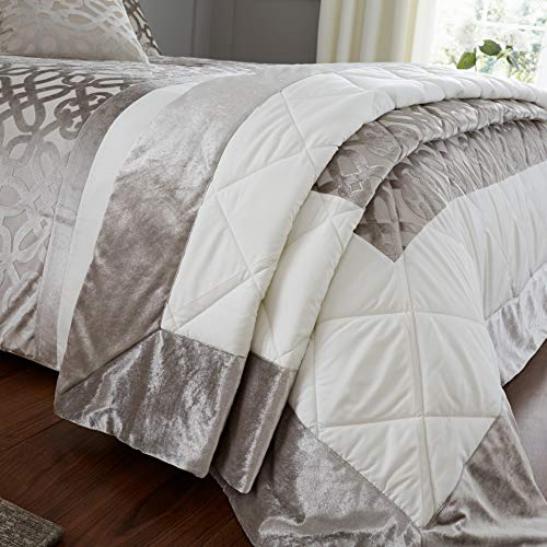 Catherine Lansfield Lattice Cut Samt, Natur, Bedspread - 220x230cm von Catherine Lansfield