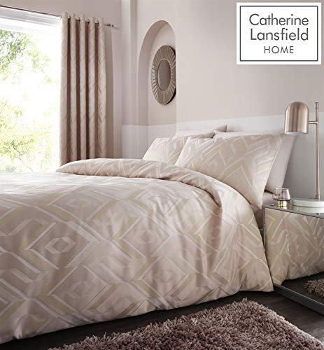 Catherine Lansfield Myles Jacquard Kingsize-Bett:, Polyester, Natur, Super King von Catherine Lansfield