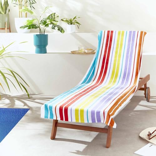 Catherine Lansfield Rainbow Stripe Lounge Paar STRANDTÜCHER 76X200+20 von Catherine Lansfield