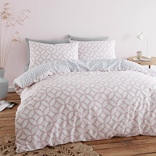 Catherine Lansfield Simplicity Bedding Bettwäsche-Set mit Kissenbezügen für Einzelbett, Rosa von Catherine Lansfield