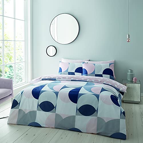 Catherine Lansfield Sirkel Geo 135x200cm Duvet Cover and 1 80x80cm Pillowcase Blush von Catherine Lansfield