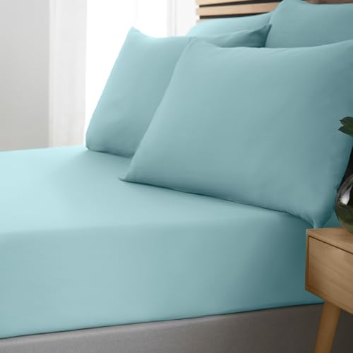 Catherine Lansfield So Soft Easy Iron Single Fitted Sheet Duck Egg Blue von Catherine Lansfield