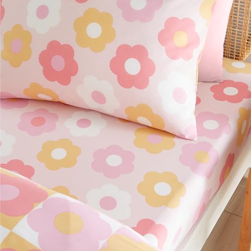Catherine Lansfield Spannbettlaken für Doppelbett, Retro-Design, Gänseblümchen, Rosa Catherine Lansfield Spannbettlaken für Doppelbett, Retro-Design, Gänseblümchen, Rosa von Catherine Lansfield
