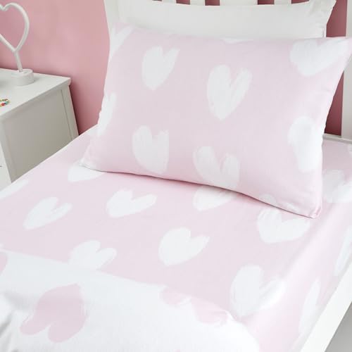 Catherine Lansfield Spannbettlaken für Doppelbett, gebürstete Baumwolle, Herzen, Weiß/Rosa Catherine Lansfield Spannbettlaken für Doppelbett, gebürstete Baumwolle, Herzen, Weiß/Rosa von Catherine Lansfield