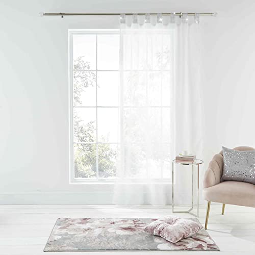 Catherine Lansfield Voile-Vorhang, mit Schlaufen, 140 x 122 cm, Weiß von Catherine Lansfield