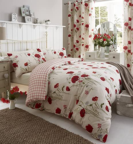 Catherine Lansfield Wild Poppies 155 x 220 cm Duvet Cover and 1 80 x 80 cm Pillowcase Multi von Catherine Lansfield
