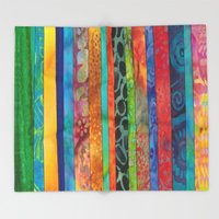 Gestreifte Batik-Decke Juwel-Ton Werfen, Buntes Dekor Gestreifte Batik-Decke Juwel-Ton Werfen, Buntes Dekor von CatherineOriginals