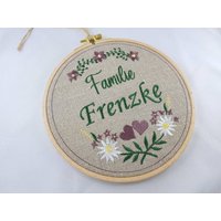 stickrahmen/Türschild Mit Familiennamen Auf Leinen stickrahmen/Türschild Mit Familiennamen Auf Leinen von CathisStickstuebchen
