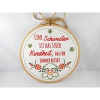 stickrahmen Mit Gesticktem Spruch Auf Leinen von CathisStickstuebchen