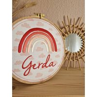 stickrahmen Regenbogen Personalisiert, Türschild von CathisStickstuebchen