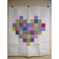 Handgemachte Quilt, Patchwork Herz Lap/Throw Kinder Quilt 50" X 58" von Cathithesewingaddict