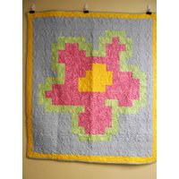 Lap Quilt, Überwurf Große Blumen Handgemachte 48" X 54" von Cathithesewingaddict