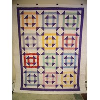 Queen Size Double Churn Dash Quilt, 1930 Es Reproduktion Fabric Traditional Quilt 78 "x 90" von Cathithesewingaddict
