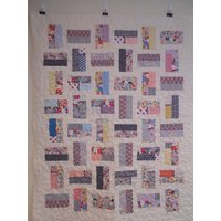 Quilt, Handgemachte Überwurf Kinder Streifen Handarbeit Kleinkind Quilt 50" X 65" von Cathithesewingaddict