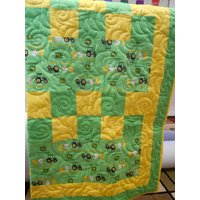 Quilt, John Deere Traktor Kinder Jugend Grün Und Gelb Play 51" X 66" von Cathithesewingaddict